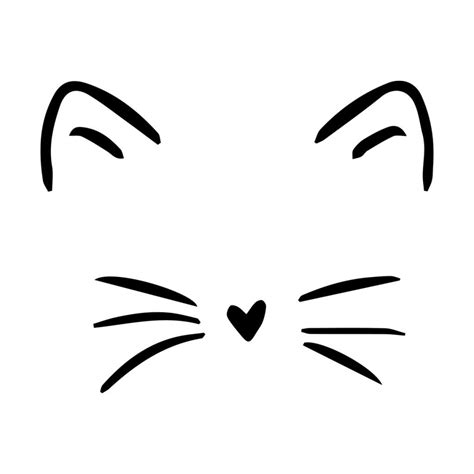 drawn on cat whiskers|cat whisker simple drawing.